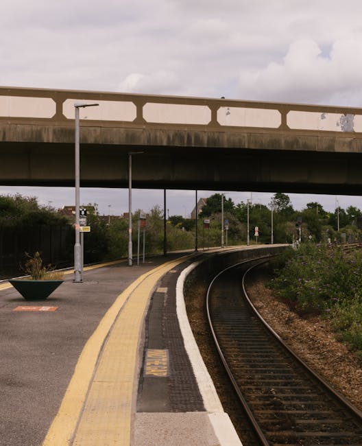 A garden pathway shaded beneath a metal arbor framework covered with green foliage and flowering plants, creating a tunnel-like effect. The pathway is made of concrete or stone slabs with visible text